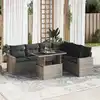 Image de vidaXL Salon de jardin avec coussins 7 pcs gris résine tressée