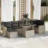 Image de vidaXL Salon de jardin 8 pcs avec coussins gris clair résine tressée