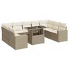Image de vidaXL 10-delige Loungeset met kussens poly rattan beige