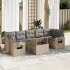 Image de vidaXL Salon de jardin avec coussins 8 pcs beige résine tressée