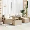 Image de vidaXL Salon de jardin avec coussins 6 pcs beige résine tressée