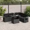 Image de vidaXL Salon de jardin 7 pcs avec coussins noir résine tressée