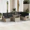 Image de vidaXL Salon de jardin 9 pcs avec coussins gris clair résine tressée