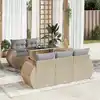Image de vidaXL Salon de jardin avec coussins 6 pcs beige résine tressée