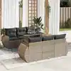 Image de vidaXL Salon de jardin avec coussins 7 pcs gris résine tressée