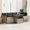 Image de vidaXL Salon de jardin avec coussins 7 pcs gris résine tressée