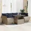 Image de vidaXL Salon de jardin avec coussins 7 pcs gris résine tressée acacia
