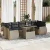 Image de vidaXL Salon de jardin 8 pcs avec coussins gris clair résine tressée