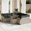 Image de vidaXL Salon de jardin 9 pcs avec coussins gris clair résine tressée