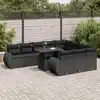 Image de vidaXL Salon de jardin 11 pcs avec coussins noir résine tressée