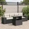 Image de vidaXL Salon de jardin 5 pcs avec coussins noir résine tressée
