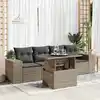 Image de vidaXL Salon de jardin 5 pcs avec coussins gris résine tressée