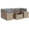Image de vidaXL Salon de jardin avec coussins 7 pcs beige résine tressée