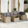 Image de vidaXL Salon de jardin avec coussins 8 pcs beige résine tressée