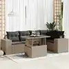 Image de vidaXL Salon de jardin 6 pcs avec coussins gris résine tressée