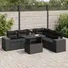 Image de vidaXL Salon de jardin 7 pcs avec coussins noir résine tressée