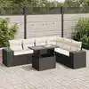 Image de vidaXL Salon de jardin 7 pcs avec coussins noir résine tressée