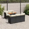 Image de vidaXL Salon de jardin 6 pcs avec coussins noir résine tressée