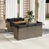 Image de vidaXL Salon de jardin 6 pcs avec coussins gris résine tressée