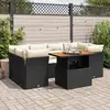 Image de vidaXL Salon de jardin 7 pcs avec coussins noir résine tressée