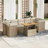 Image de vidaXL Salon de jardin avec coussins 8 pcs beige résine tressée