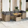 Image de vidaXL Salon de jardin avec coussins 8 pcs beige résine tressée