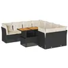 Image de vidaXL Salon de jardin 9 pcs avec coussins noir résine tressée