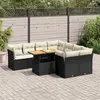 Image de vidaXL Salon de jardin 9 pcs avec coussins noir résine tressée