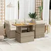 Image de vidaXL Salon de jardin avec coussins 5 pcs beige résine tressée