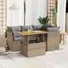 Image de vidaXL Salon de jardin avec coussins 5 pcs beige résine tressée
