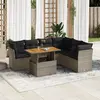 Image de vidaXL Salon de jardin avec coussins 7 pcs gris résine tressée