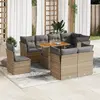Image de vidaXL Salon de jardin avec coussins 9 pcs beige résine tressée