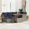 Image de vidaXL Salon de jardin avec coussins 7 pcs gris résine tressée