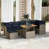 Image de vidaXL Salon de jardin 8 pcs avec coussins gris résine tressée