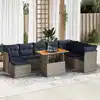 Image de vidaXL Salon de jardin 6 pcs avec coussins gris résine tressée