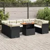 Image de vidaXL Salon de jardin 10 pcs avec coussins noir résine tressée