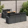 Image de vidaXL Salon de jardin 6 pcs avec coussins noir résine tressée