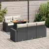 Image de vidaXL Salon de jardin 6 pcs avec coussins noir résine tressée