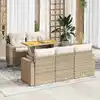 Image de vidaXL Salon de jardin avec coussins 6 pcs beige résine tressée