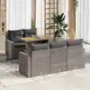 Image de vidaXL Salon de jardin 6 pcs avec coussins gris résine tressée
