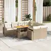 Image de vidaXL Salon de jardin avec coussins 9 pcs beige résine tressée