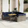 Image de vidaXL Salon de jardin 9 pcs avec coussins gris résine tressée