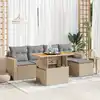 Image de vidaXL Salon de jardin avec coussins 6 pcs beige résine tressée