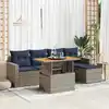 Image de vidaXL Salon de jardin 6 pcs avec coussins gris résine tressée