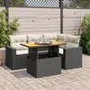 Image de vidaXL Salon de jardin 5 pcs avec coussins noir résine tressée