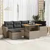 Image de vidaXL Salon de jardin avec coussins 7 pcs gris résine tressée