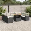 Image de vidaXL Salon de jardin 10 pcs avec coussins noir résine tressée