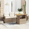 Image de vidaXL Salon de jardin avec coussins 5 pcs beige résine tressée