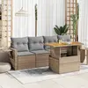 Image de vidaXL Salon de jardin avec coussins 5 pcs beige résine tressée