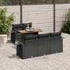 Image de vidaXL Salon de jardin 6 pcs avec coussins noir résine tressée